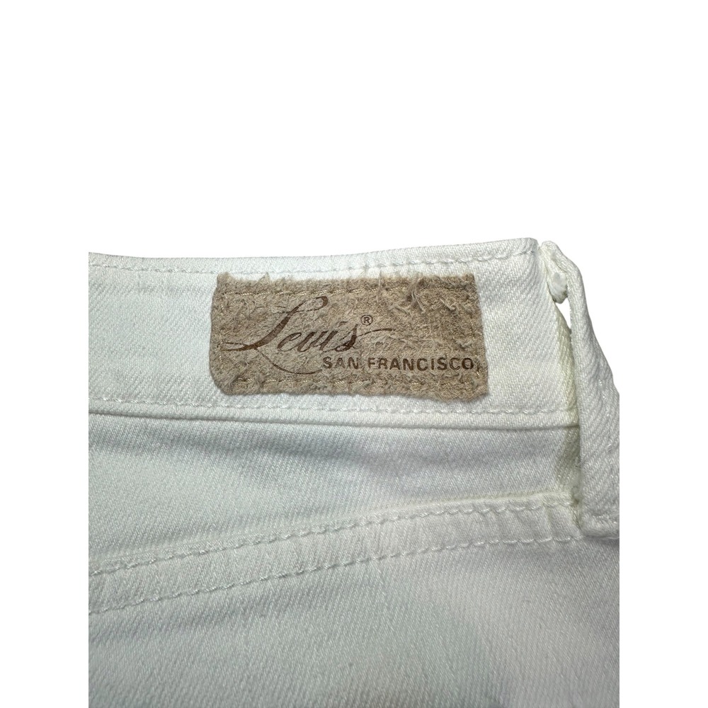 Levis Demi Curve Classic Straight Leg Jeans White Denim Womens 4/27 Mid Rise - Picture 6 of 10